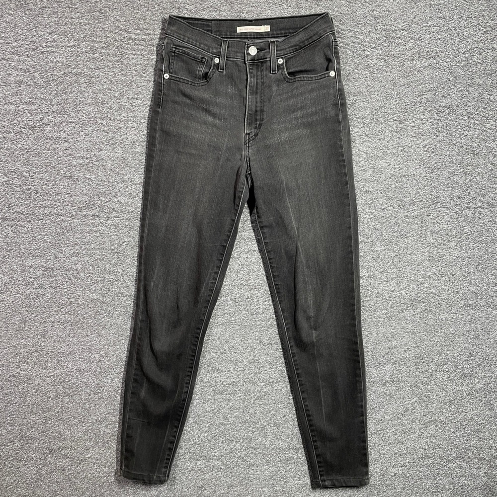 Levi's Mile High Super Skinny Jeans Womens 27 Faded Black High Rise Denim